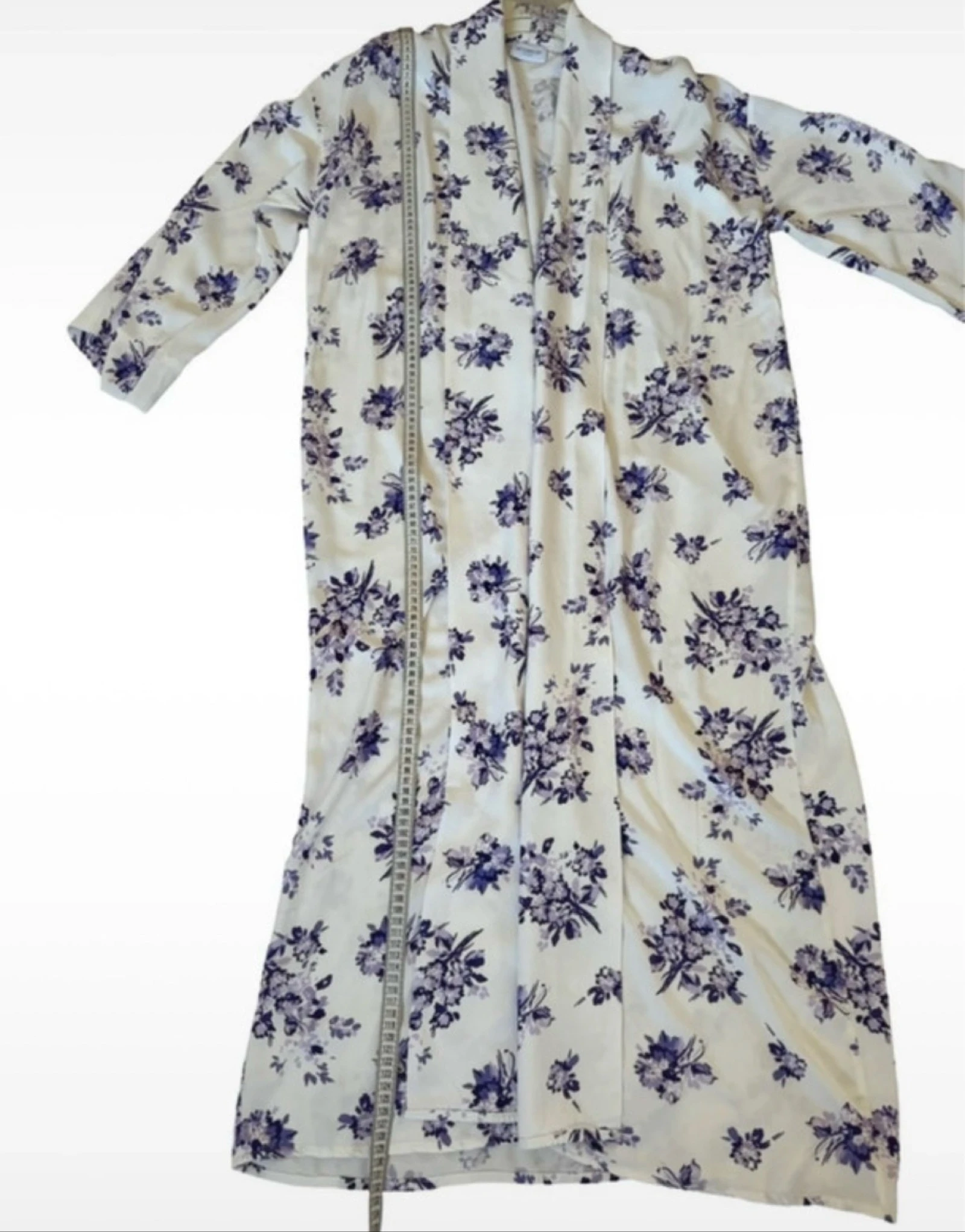 Les Jumelles maxi kimono floral print 100% viscose off white lilac – photo 9